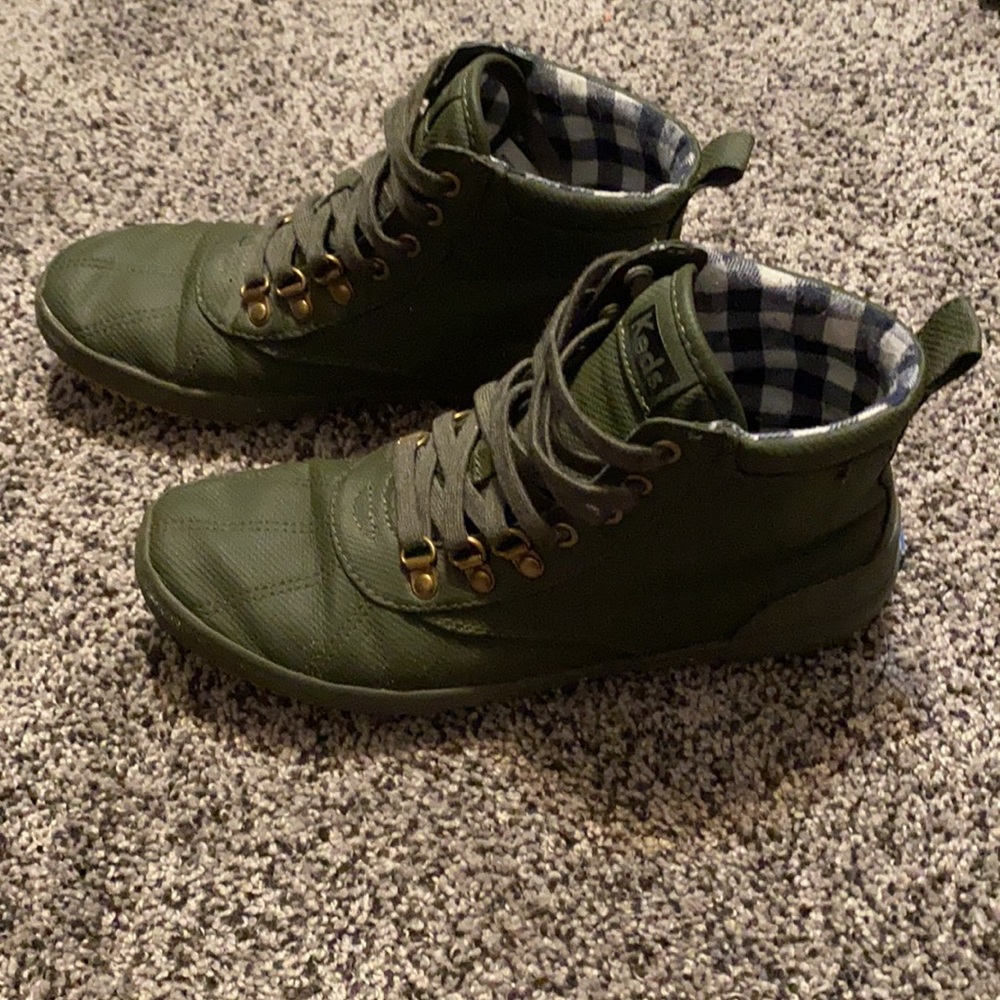 Keds olive green booties 7.5